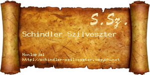 Schindler Szilveszter névjegykártya